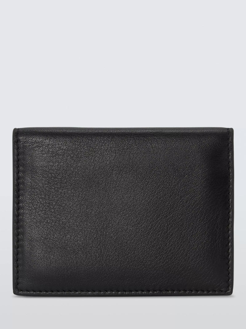 John Lewis Leather Bifold Card Holder, Black