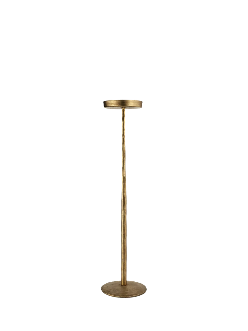 nkuku Sundra candle stand small antique brass, imported from the UK
