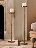 nkuku Sundra candle stand small antique brass, imported from the UK