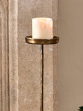 nkuku Sundra candle stand small antique brass, imported from the UK