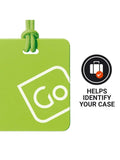 Go Travel luggage tags yellow green 2 pack, imported from the UK