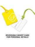 Go Travel luggage tags yellow green 2 pack, imported from the UK
