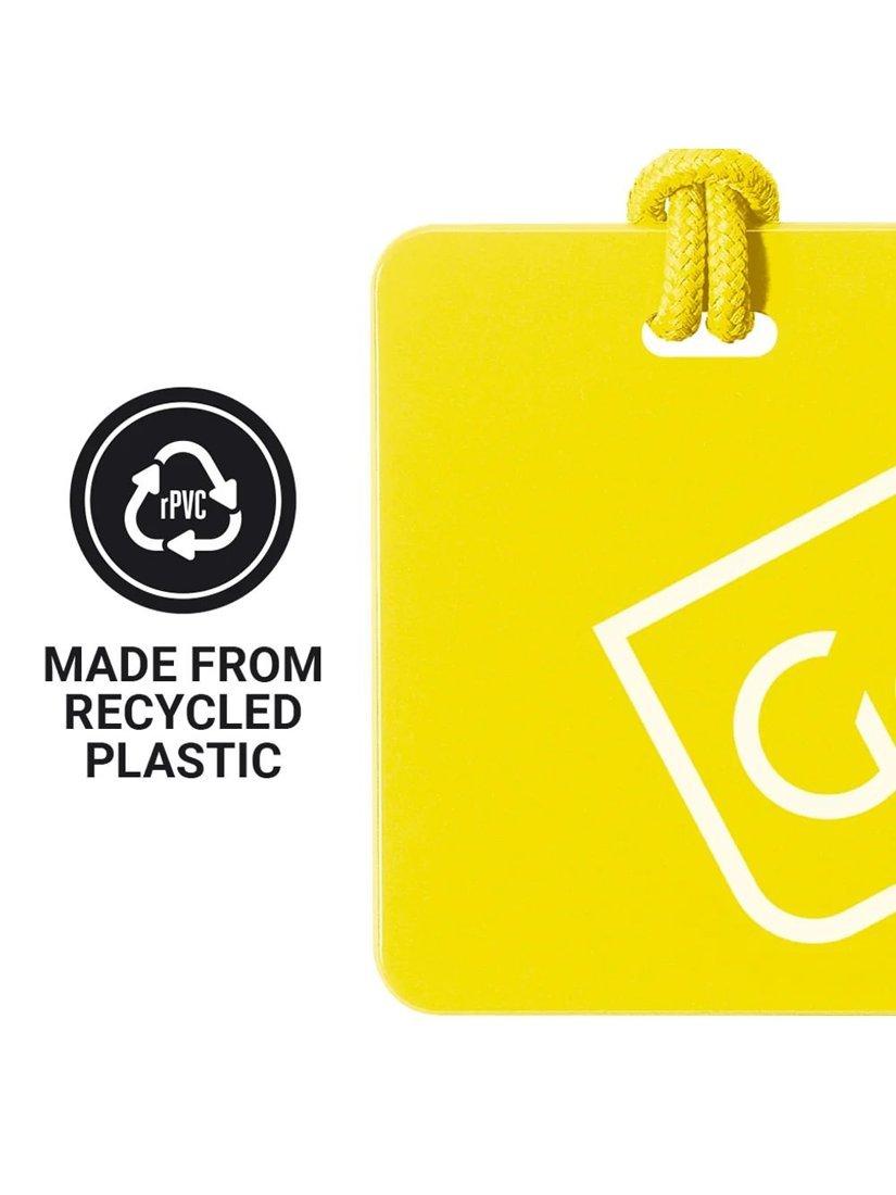 Go Travel luggage tags yellow green 2 pack, imported from the UK