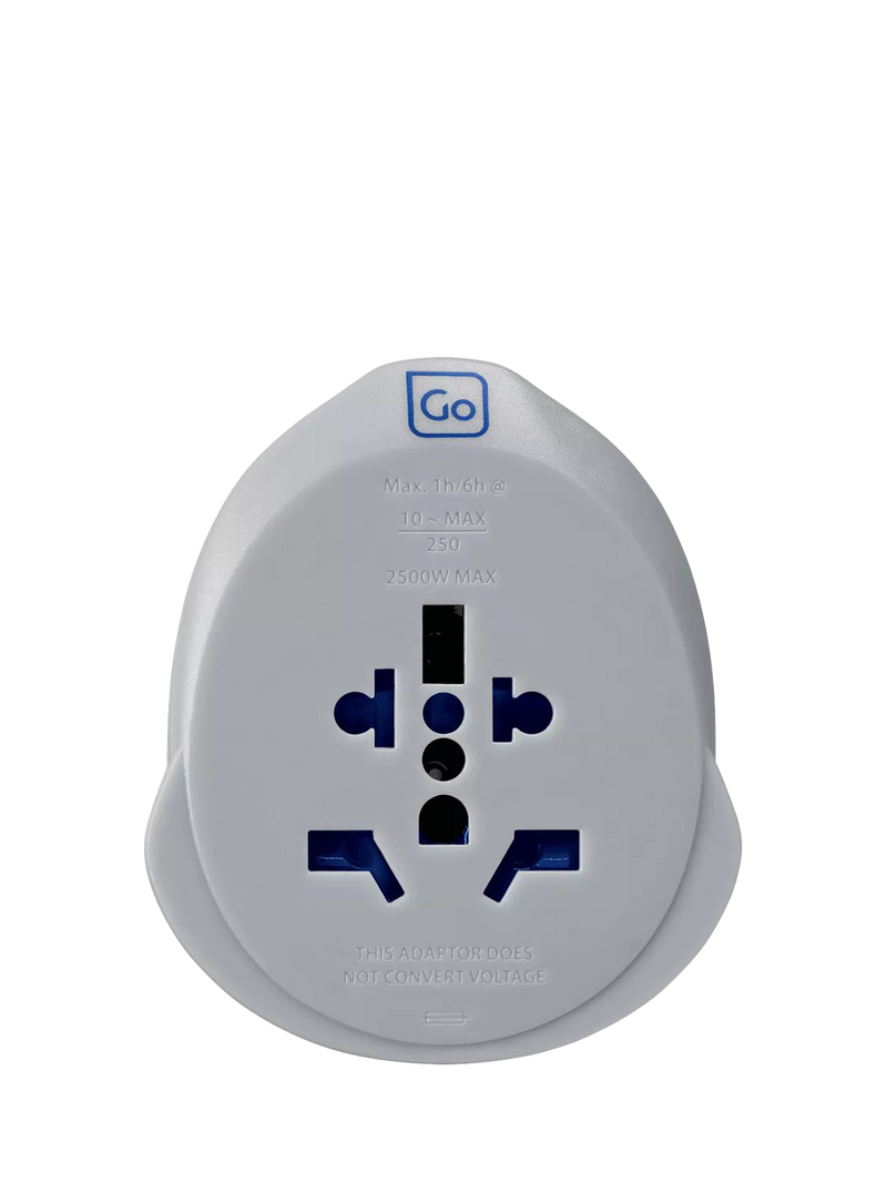 Go Travel plug adaptor worldwide to UK 25W USB-C, imported from the UK