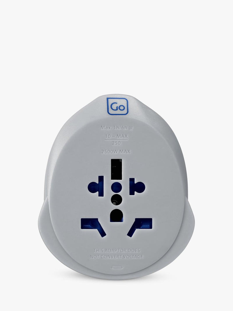 Go Travel plug adaptor worldwide to UK 25W USB-C, imported from the UK