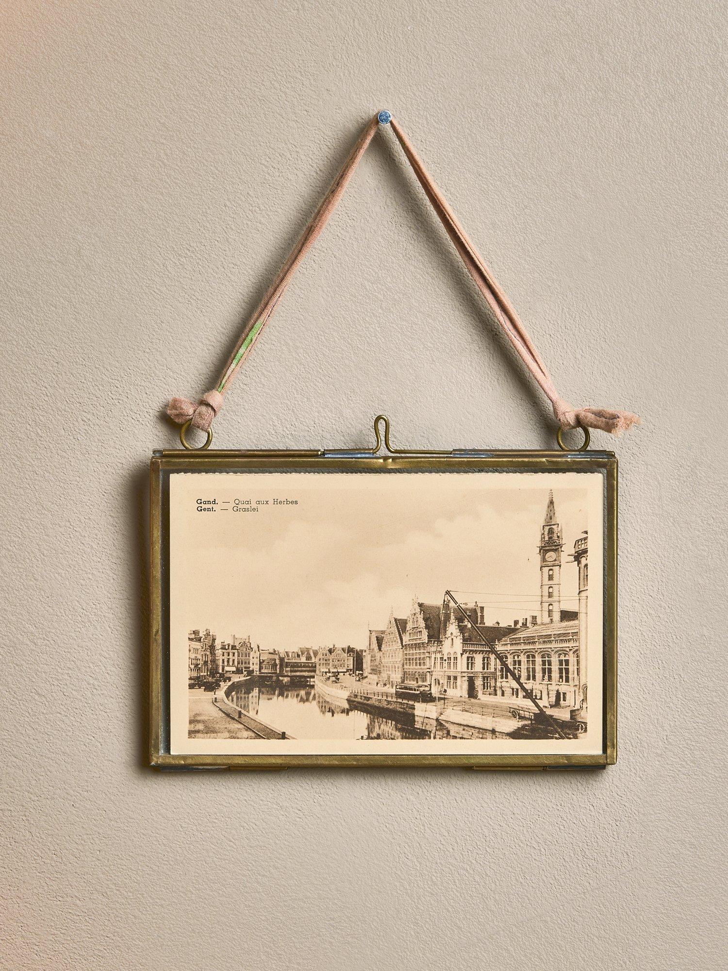nkuku Kiko landscape photo frame antique brass - British product