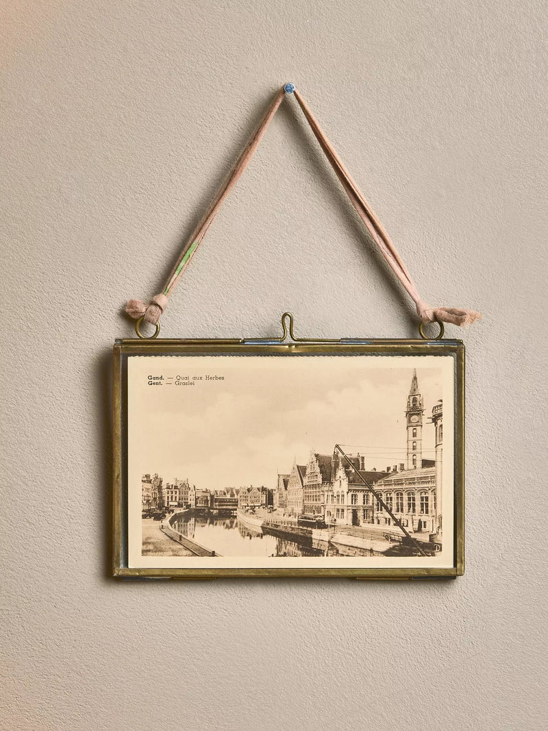 nkuku Kiko landscape photo frame antique brass - British product