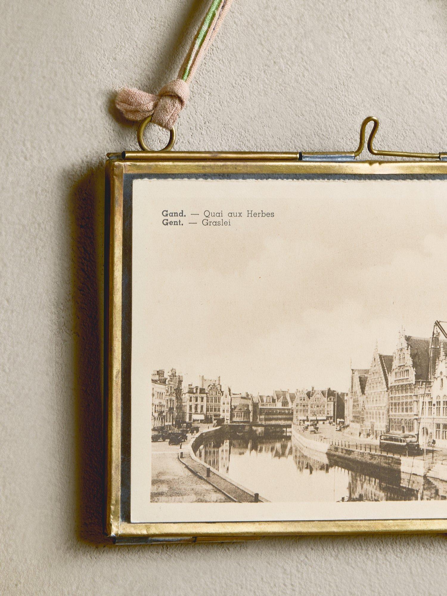 nkuku Kiko landscape photo frame antique brass - British product