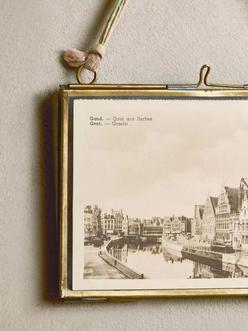 nkuku Kiko landscape photo frame antique brass - British product