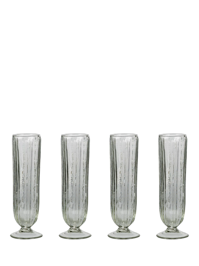 John Lewis nkuku Sigiri Glass Champagne Flute, Set of 4, Clear, 250ml- Buy online at McGrocer