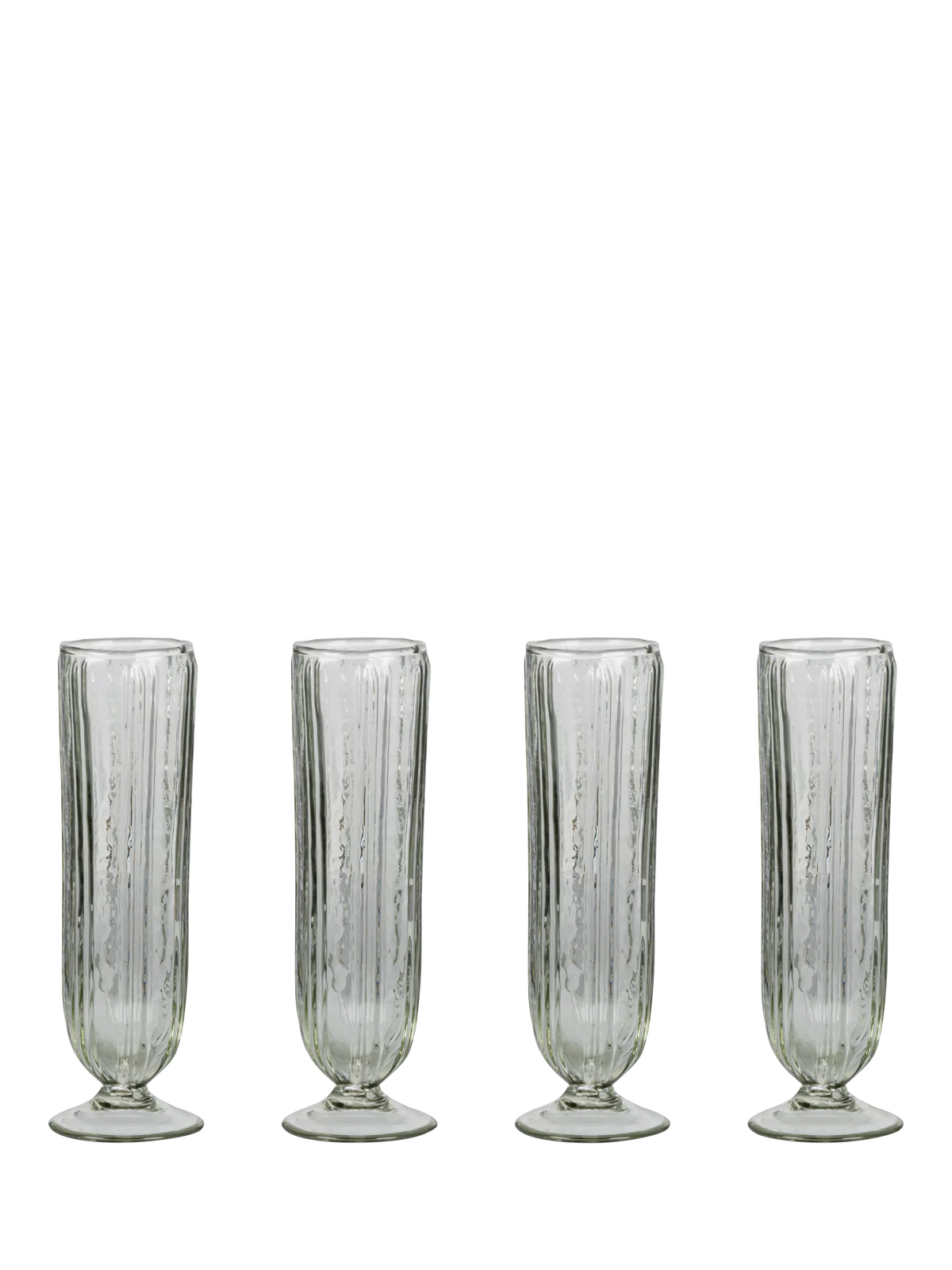nkuku Sigiri champagne flute set of 4 clear glass 250ml, imported from the UK