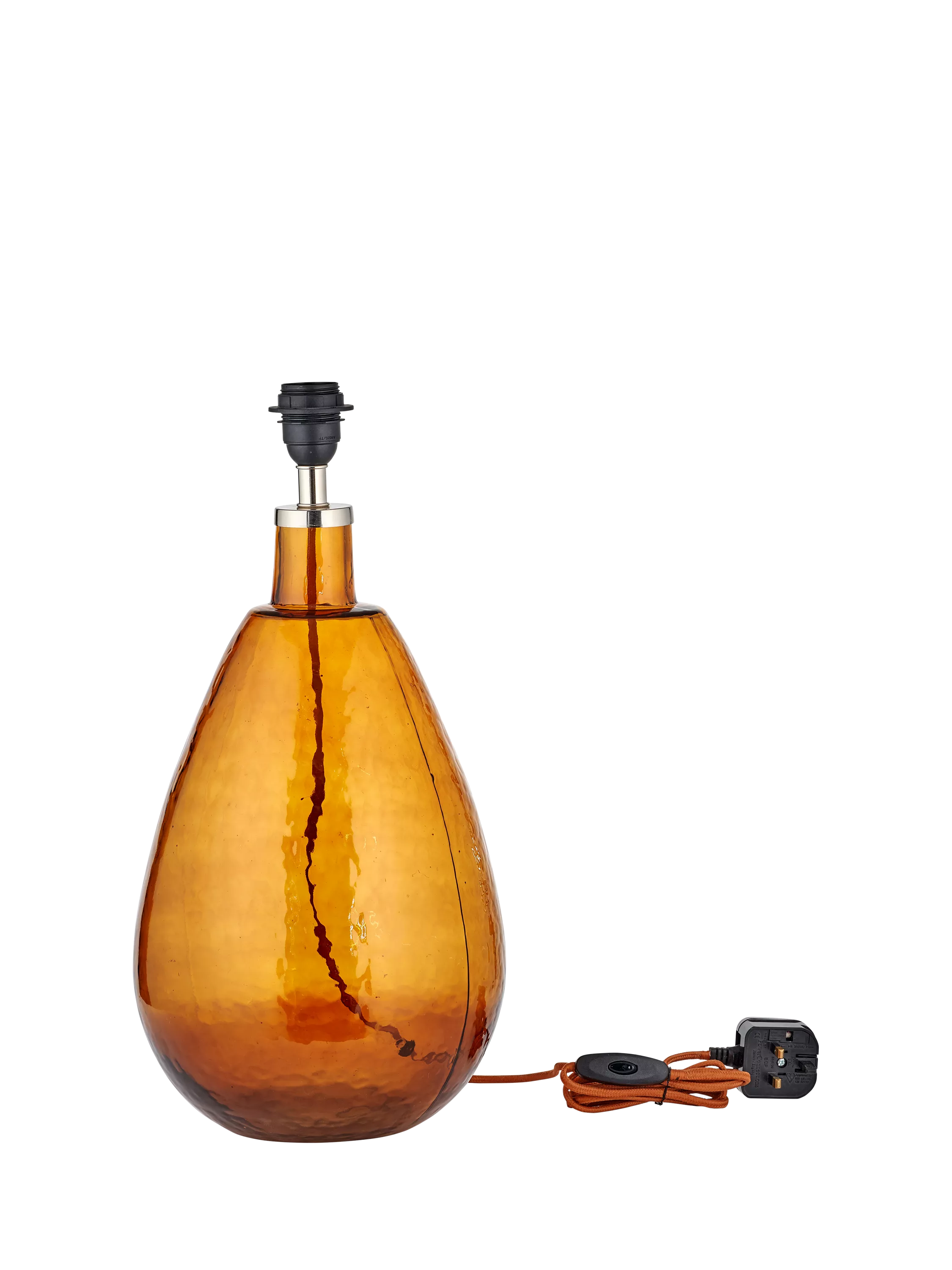 nkuku Baba burnt amber glass table lamp base - British product