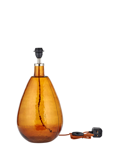 John Lewis nkuku Baba Large Tall Glass Table Lamp Base, Burnt Amber- Buy online at McGrocer