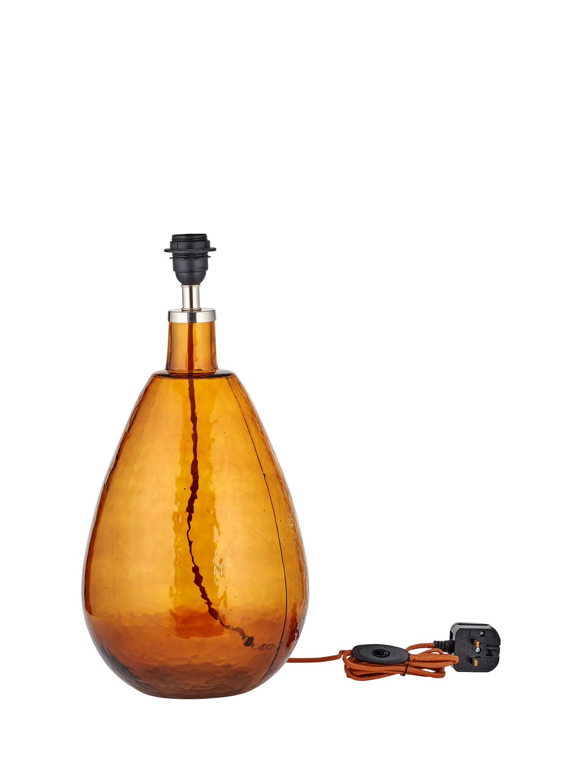 nkuku Baba burnt amber glass table lamp base - British product