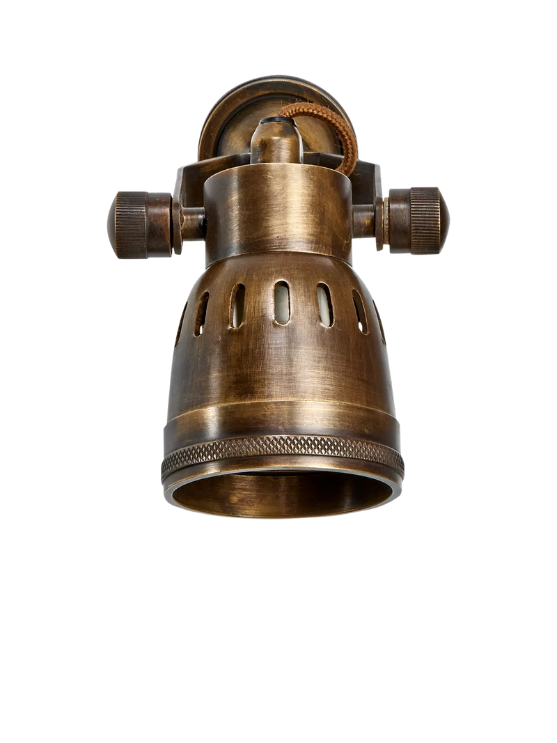 nkuku Tabosa spotlight antique brass wall light (British brand)
