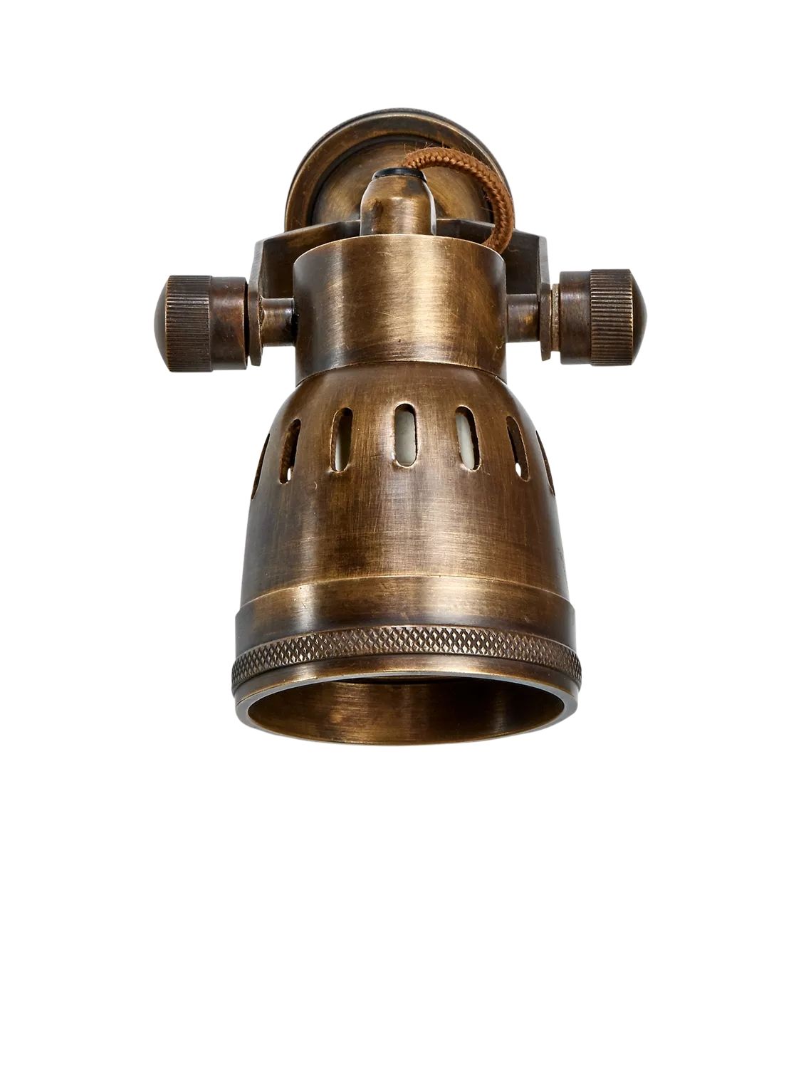 nkuku Tabosa spotlight antique brass wall light (British brand)