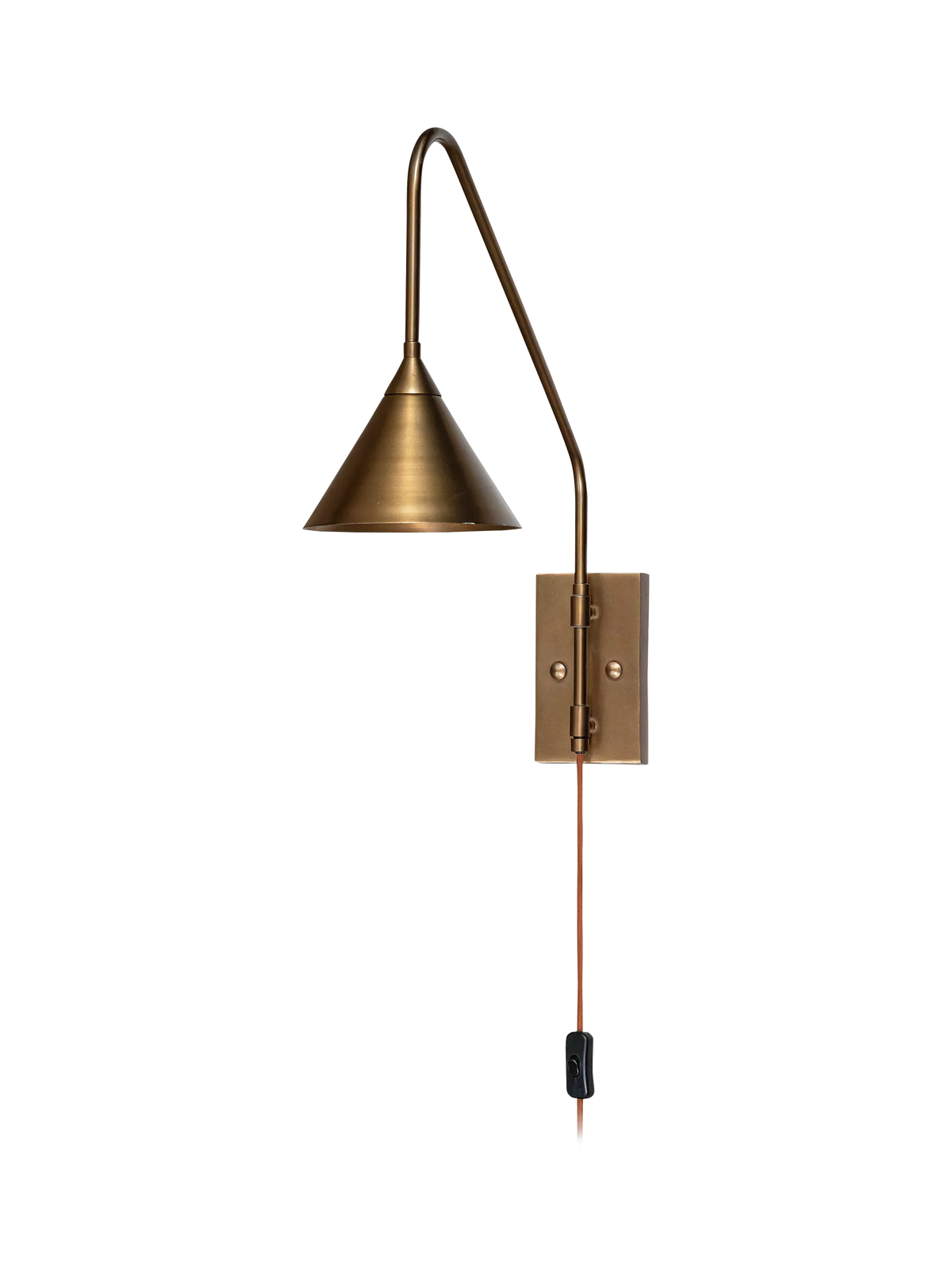 nkuku Thottam adjustable swing arm wall light antique brass (British brand)