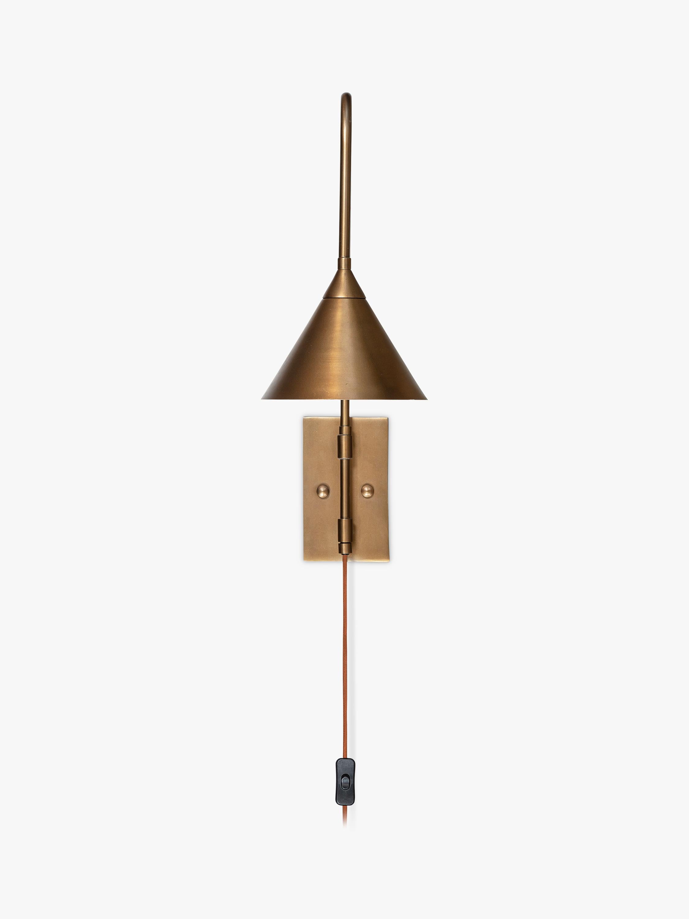 nkuku Thottam adjustable swing arm wall light antique brass (British brand)