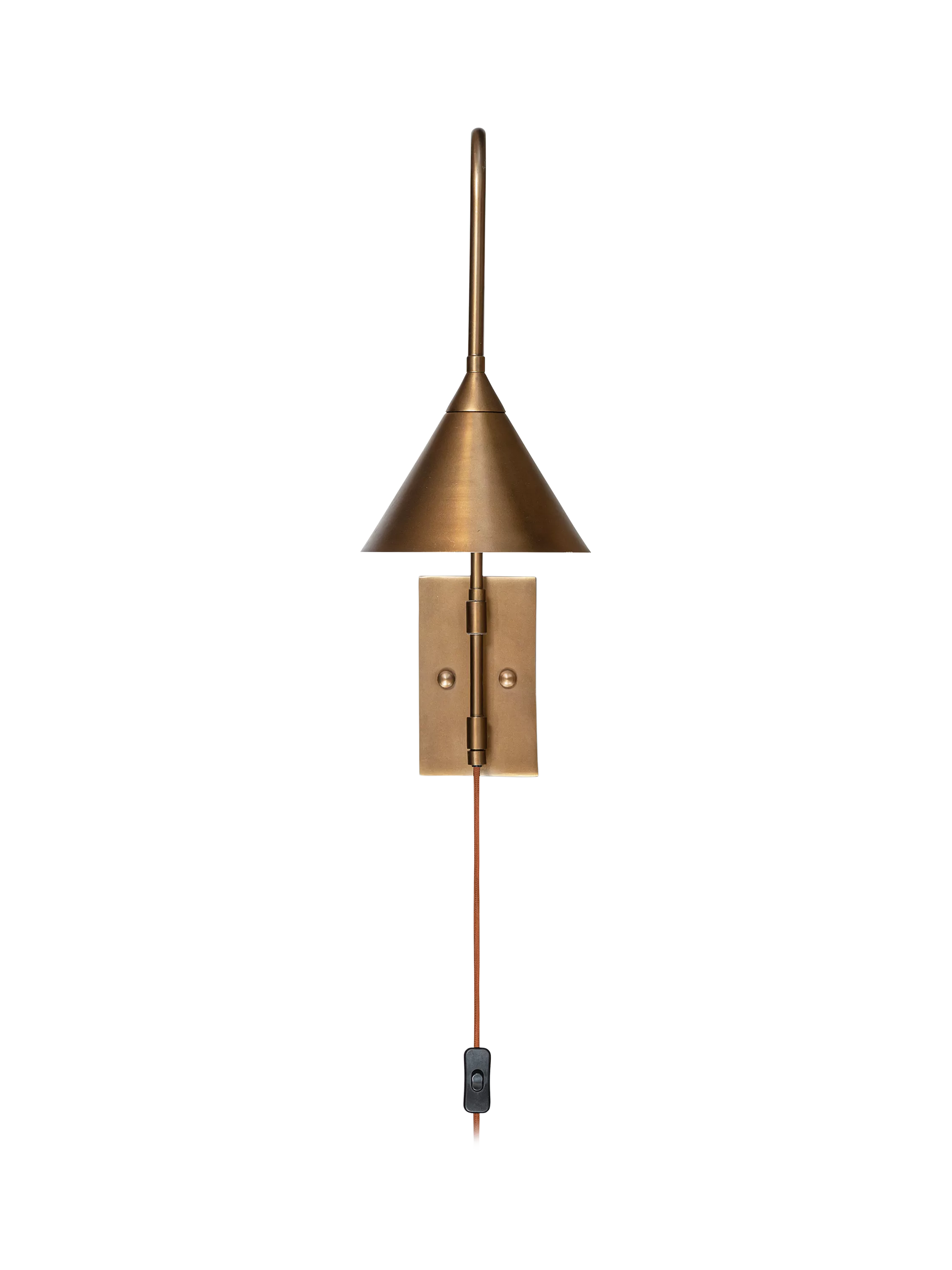 nkuku Thottam adjustable swing arm wall light antique brass (British brand)