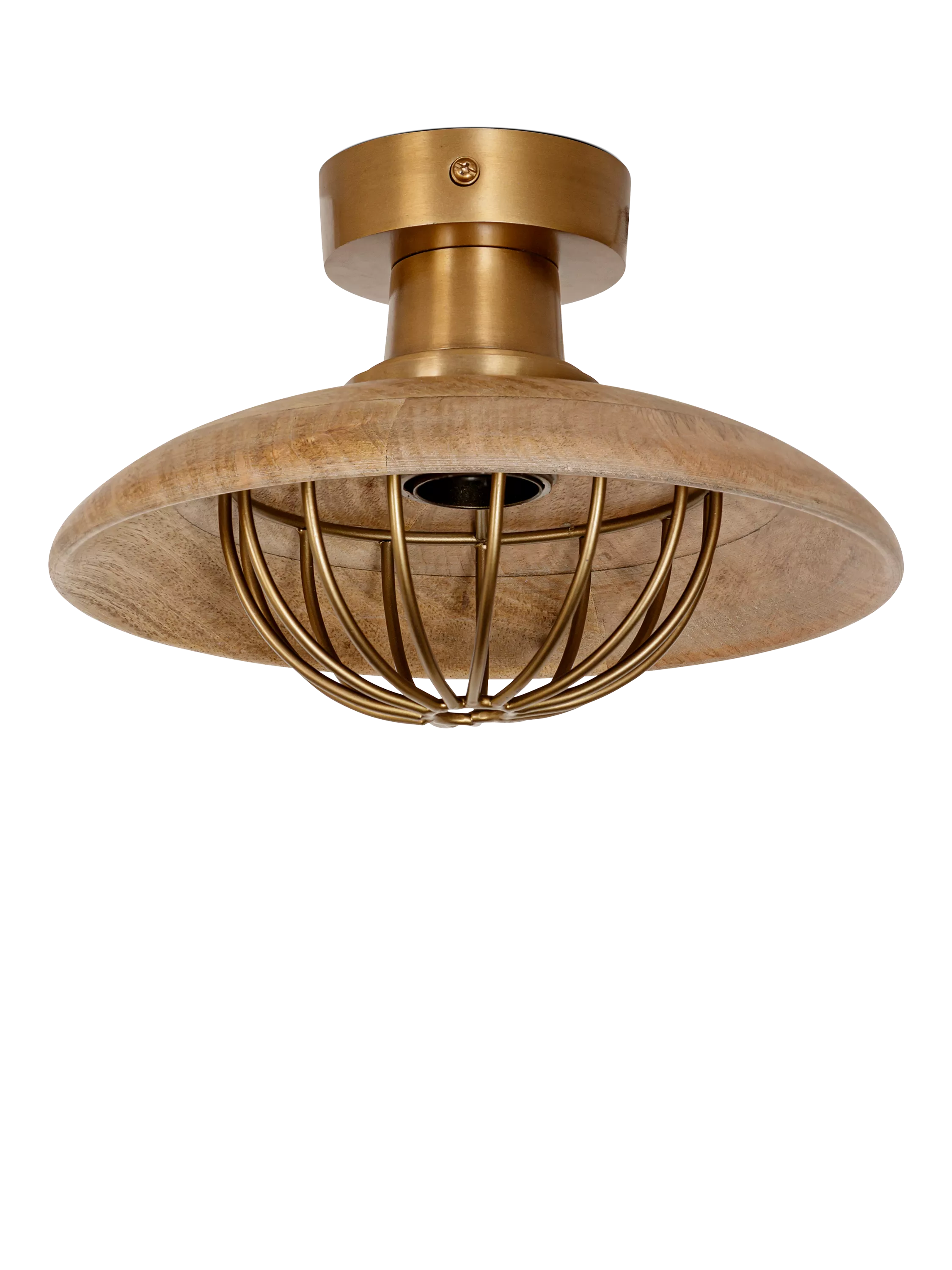 nkuku Chakai semi flush ceiling light natural mango wood (British brand)