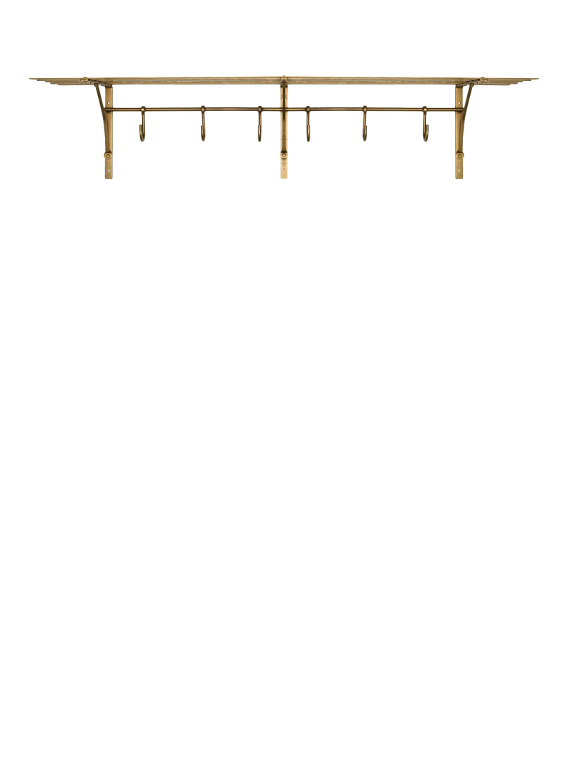 Nkuku Basti storage shelf antique brass finish, UK version