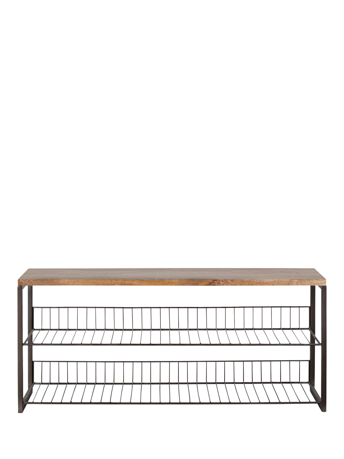 nkuku Kiyoma low shelving unit natural mango wood (British brand)