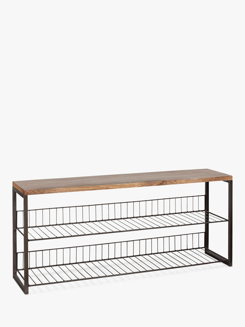nkuku Kiyoma low shelving unit natural mango wood (British brand)