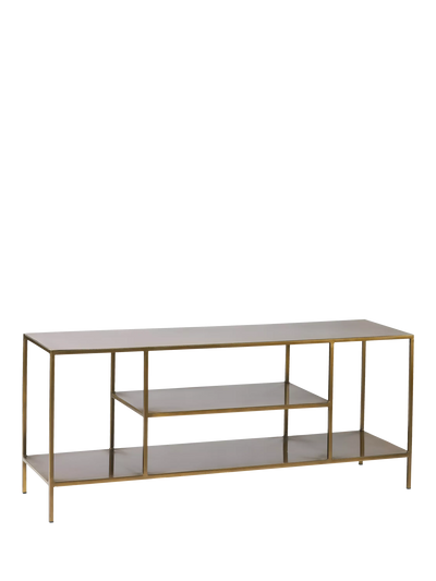 John Lewis nkuku Mahi Brass Media Shelving Unit, H50 x W120 x D35cm- Buy online at McGrocer