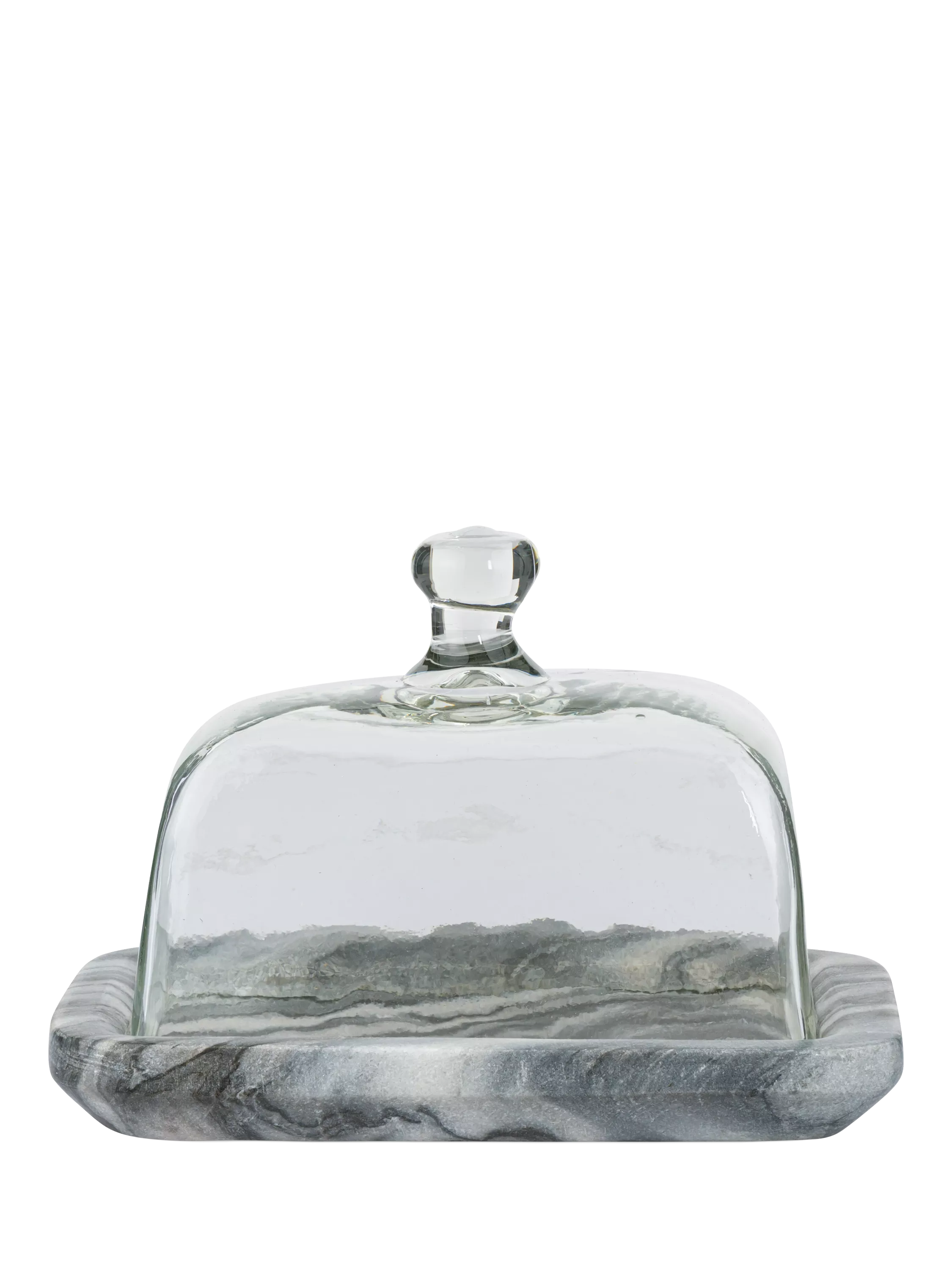 nkuku Kallso glass & marble butter dish (British brand)
