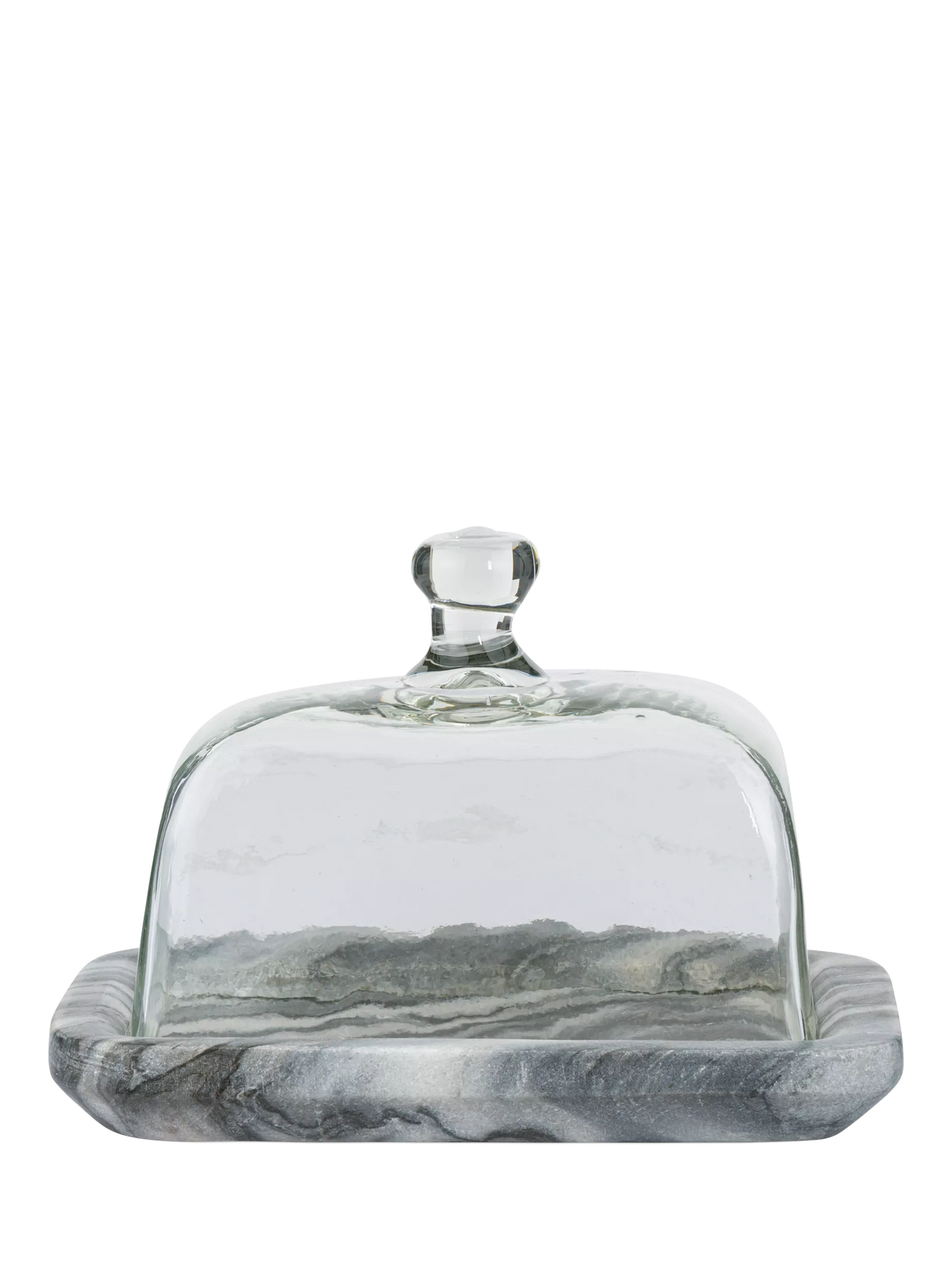 nkuku Kallso glass & marble butter dish (British brand)