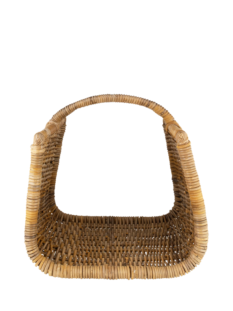 nkuku Sadra log basket natural rattan, imported from the UK