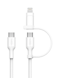 Belkin 2-in-1 USB-C Lightning cable white 1.5m, imported from the UK
