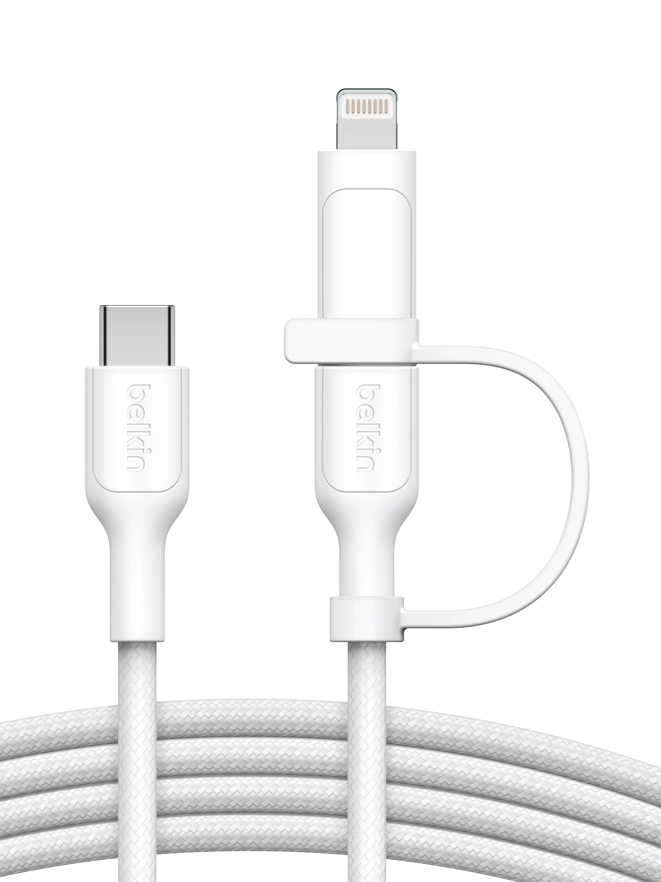 Belkin 2-in-1 USB-C Lightning cable white 1.5m, imported from the UK