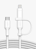 Belkin 2-in-1 USB-C Lightning cable white 1.5m, imported from the UK
