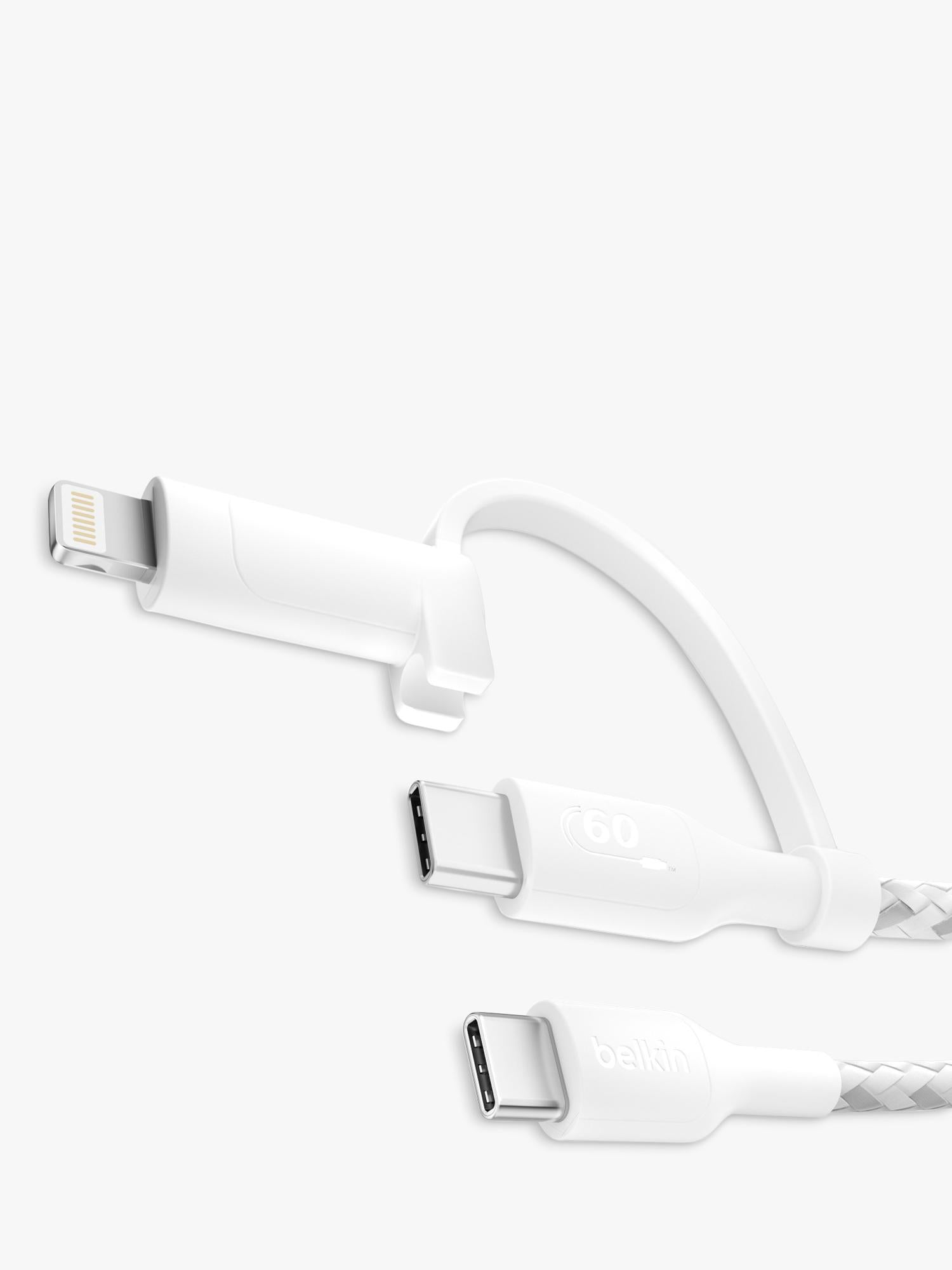 Belkin 2-in-1 USB-C Lightning cable white 1.5m, imported from the UK