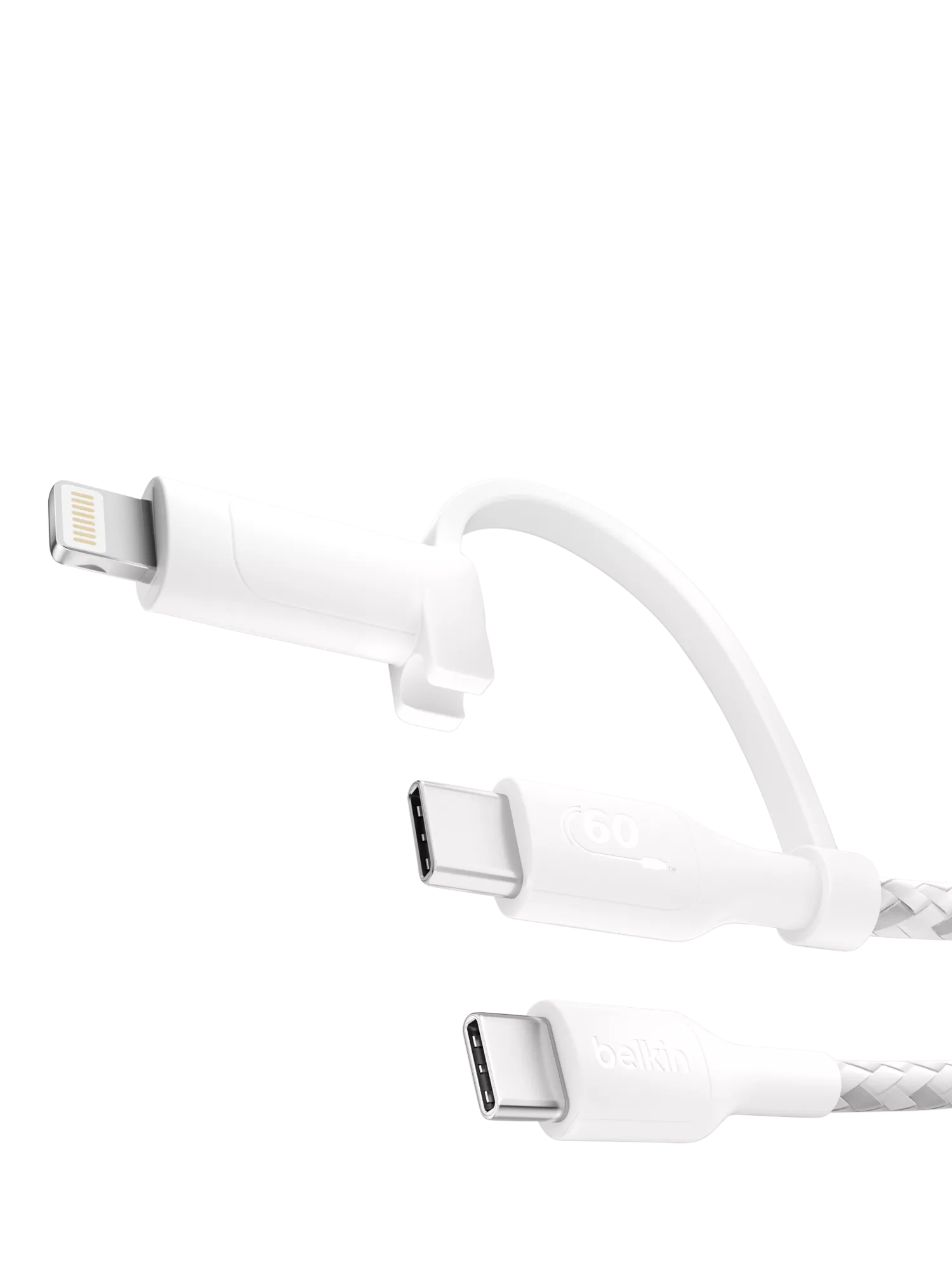 Belkin 2-in-1 USB-C Lightning cable white 1.5m, imported from the UK