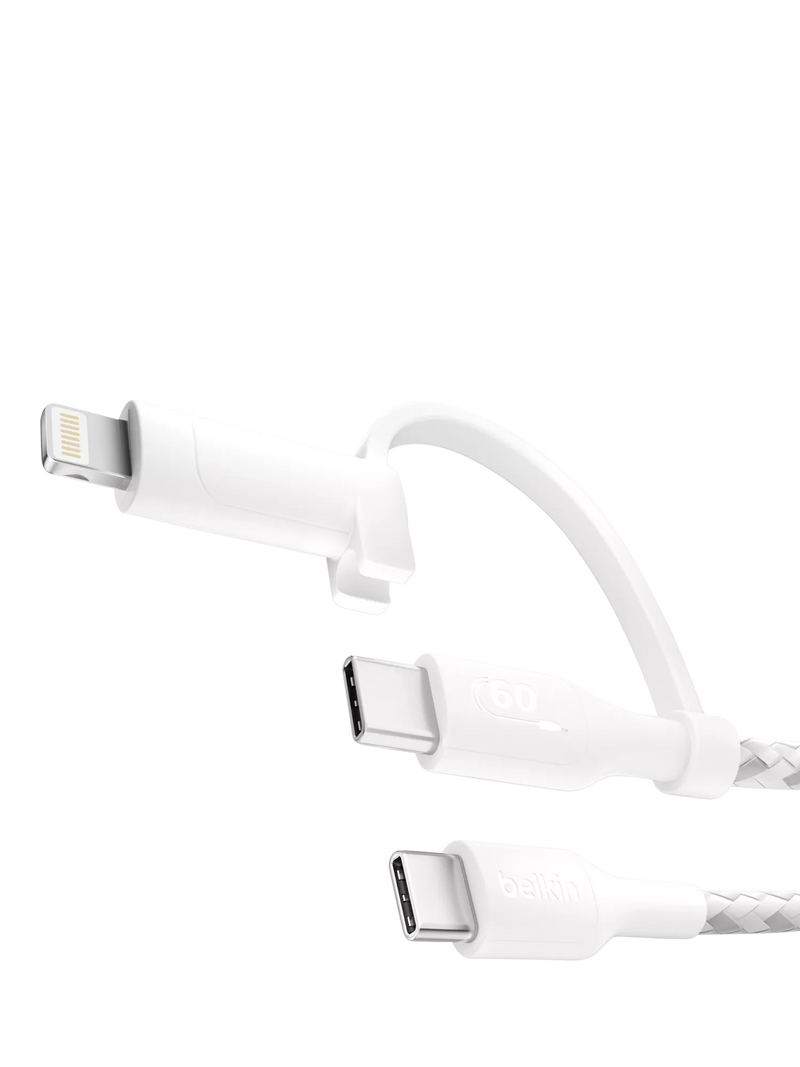Belkin 2-in-1 USB-C Lightning cable white 1.5m, imported from the UK
