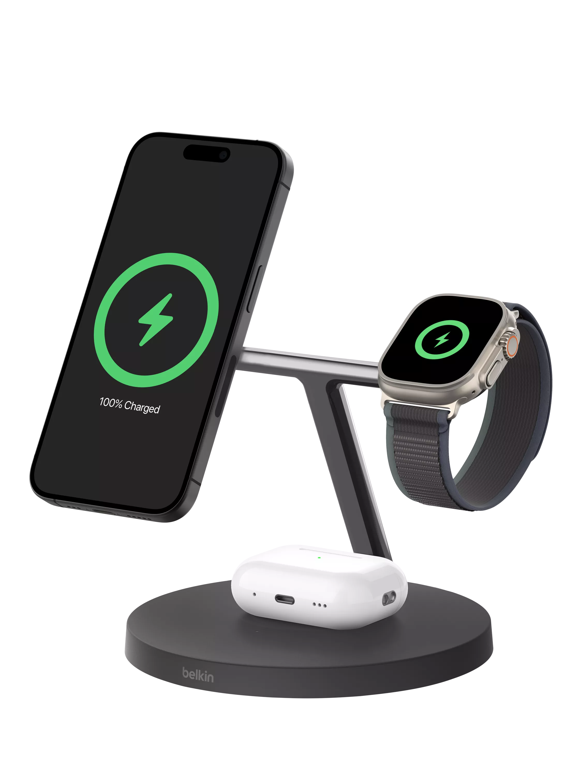 Belkin BoostCharge Pro 3-in-1 Qi2 charging stand, UK version