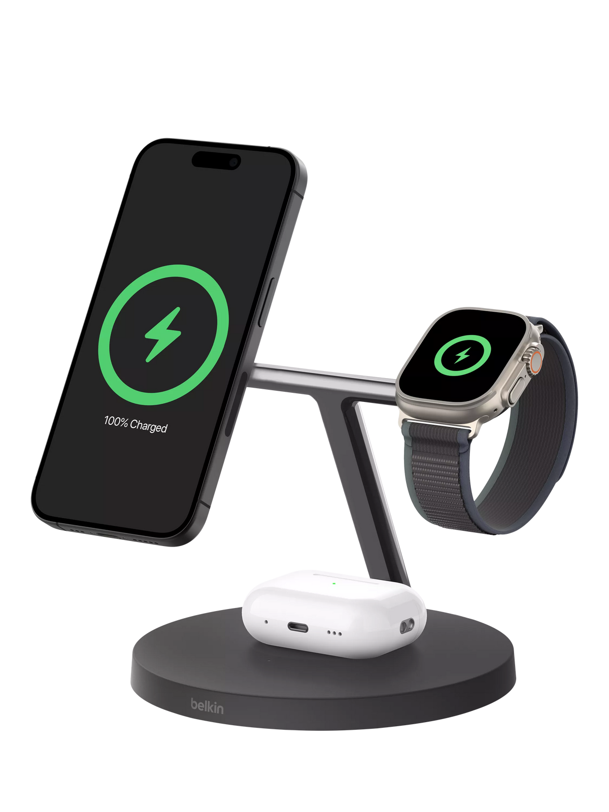 Belkin BoostCharge Pro 3-in-1 Qi2 charging stand, UK version