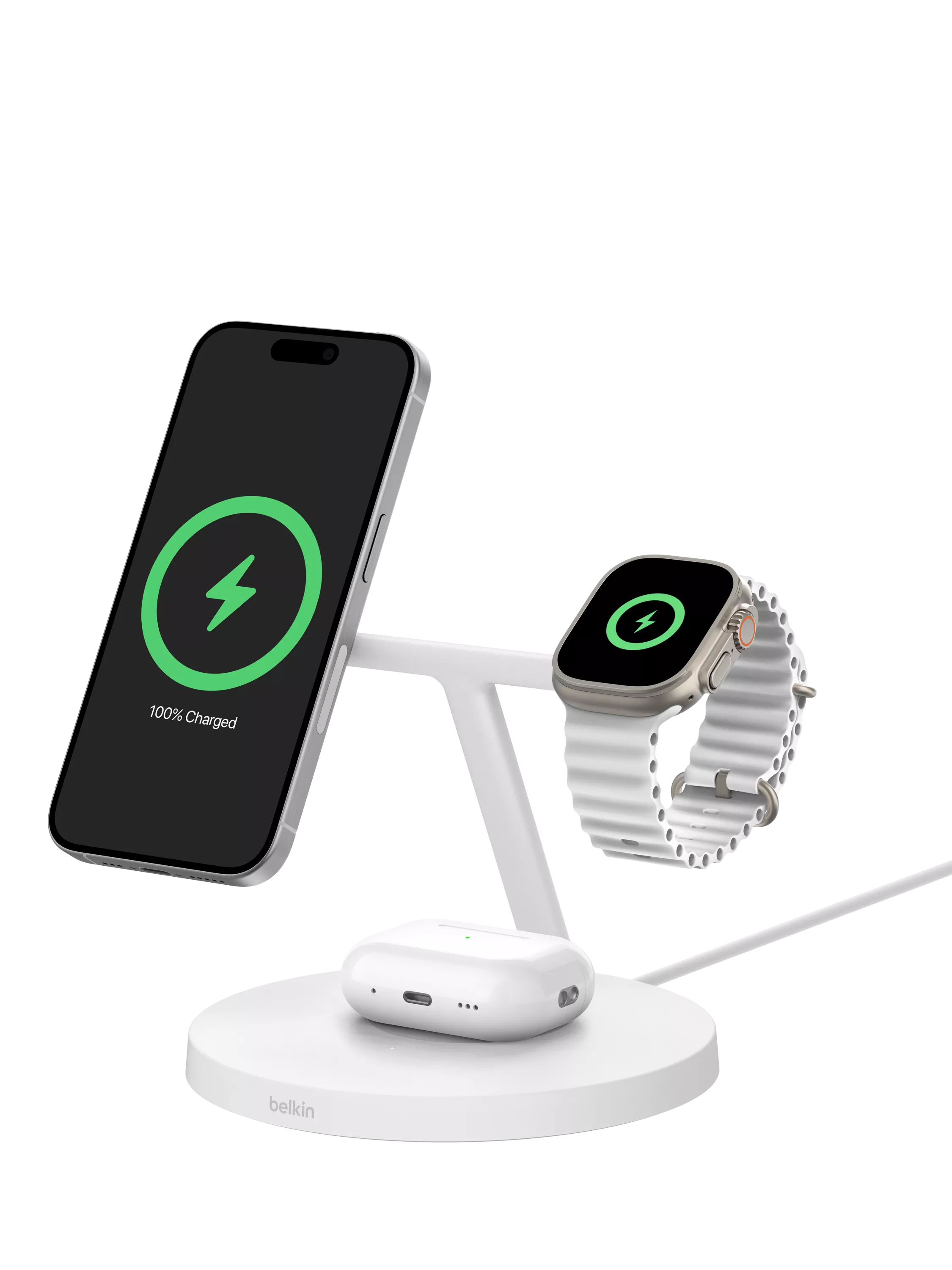 Belkin BoostCharge Pro 3-in-1 Wireless Charging Stand with Qi2 15W