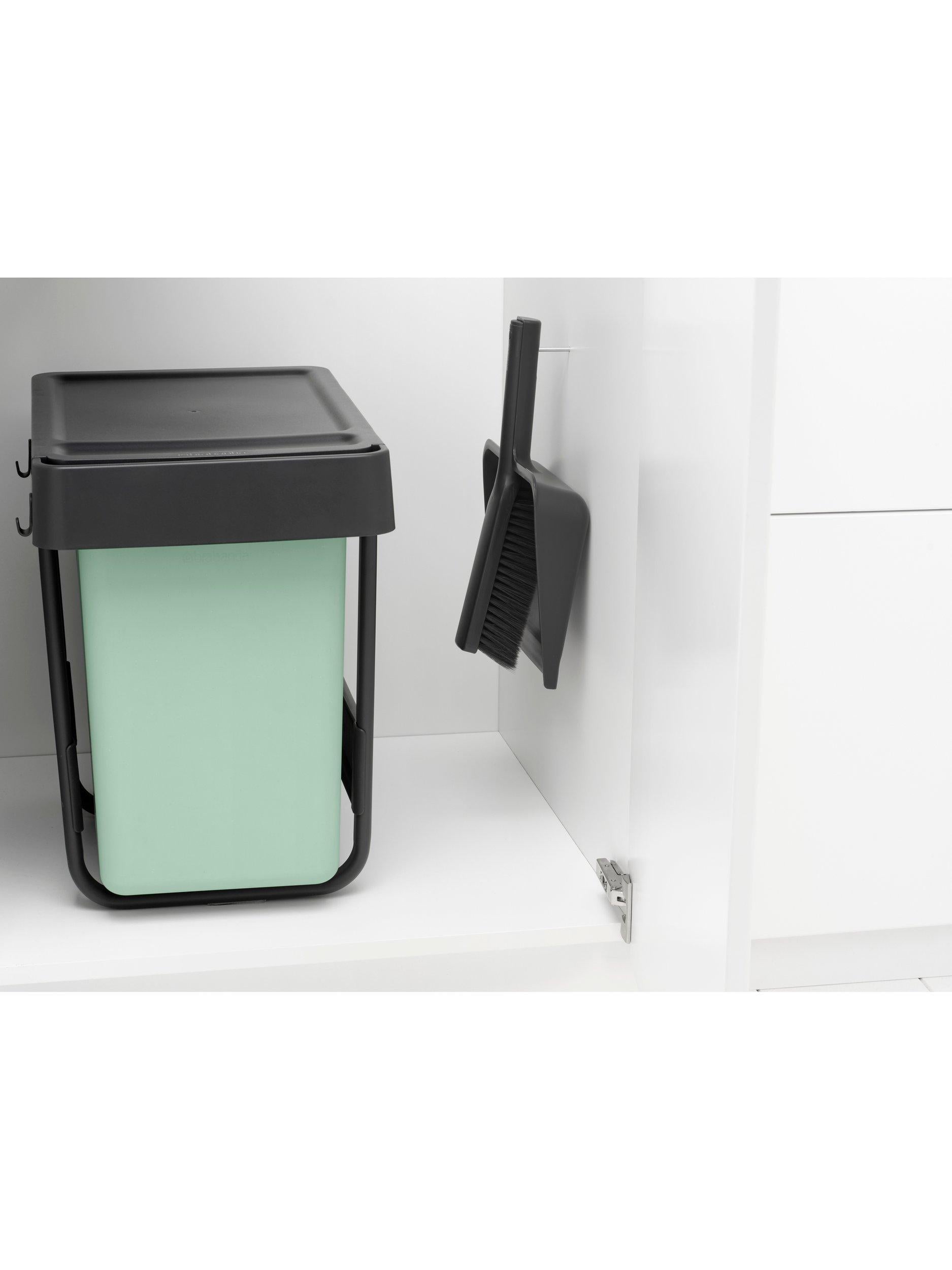 Brabantia SinkSide dustpan and brush set dark grey, imported from the UK