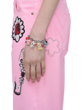 Marc Jacobs Sticker Statement bracelet silver tone multi charms (British brand)