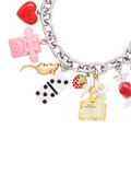 Marc Jacobs Sticker Statement bracelet silver tone multi charms (British brand)