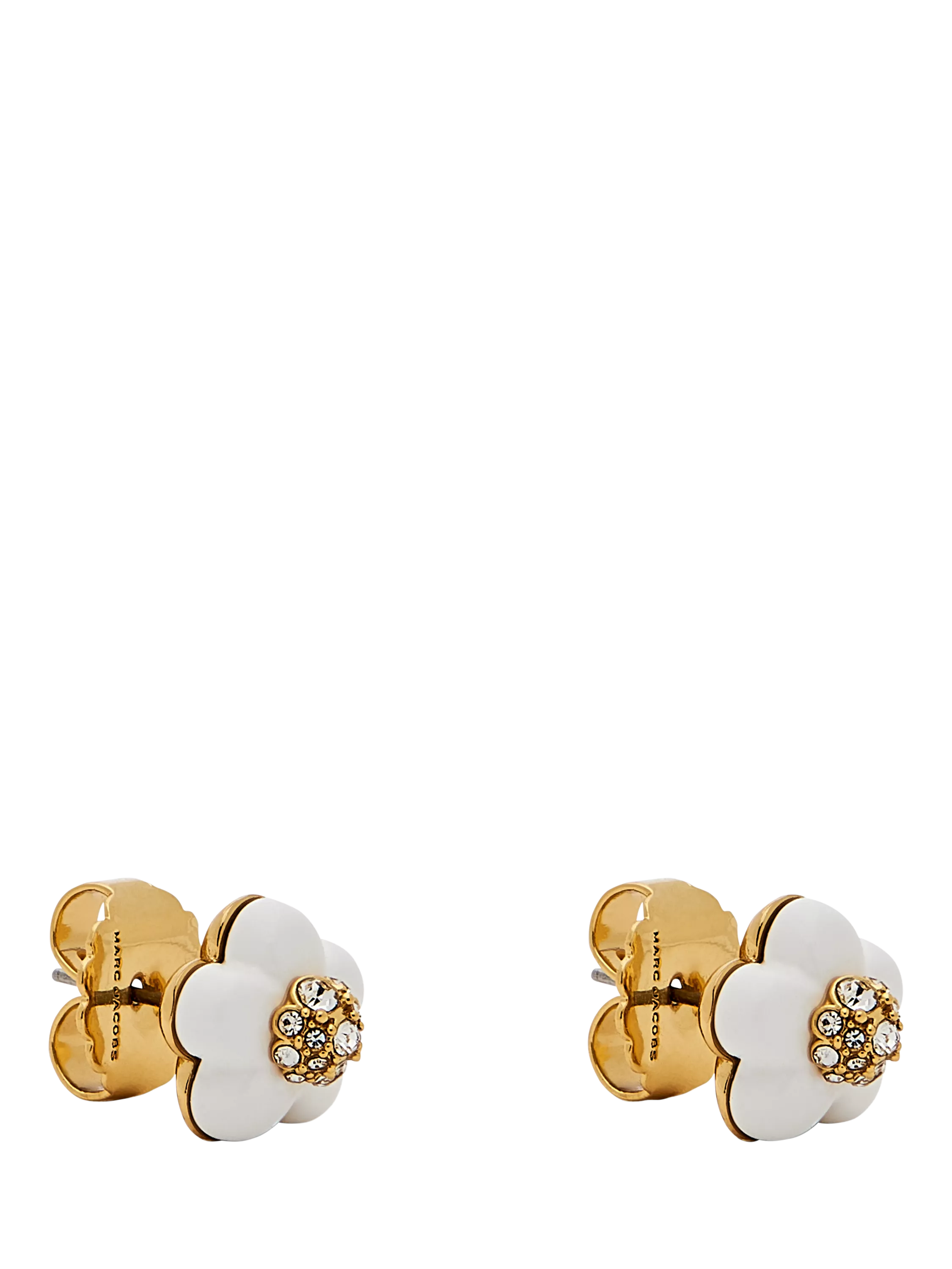 Marc Jacobs Daisy stud earrings gold white UK version