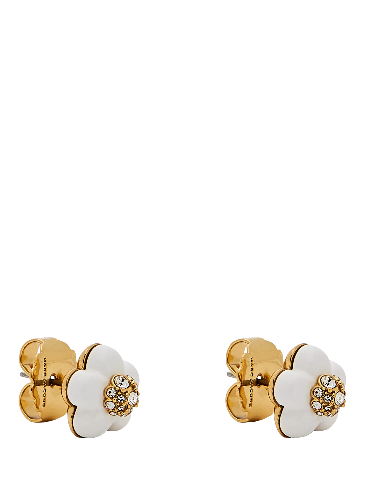 Marc Jacobs Daisy stud earrings gold white UK version
