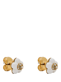 Marc Jacobs Daisy stud earrings gold white UK version