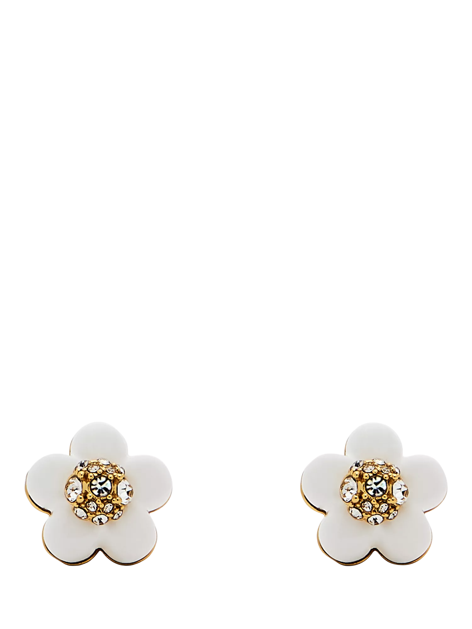 Marc Jacobs Daisy stud earrings gold white UK version