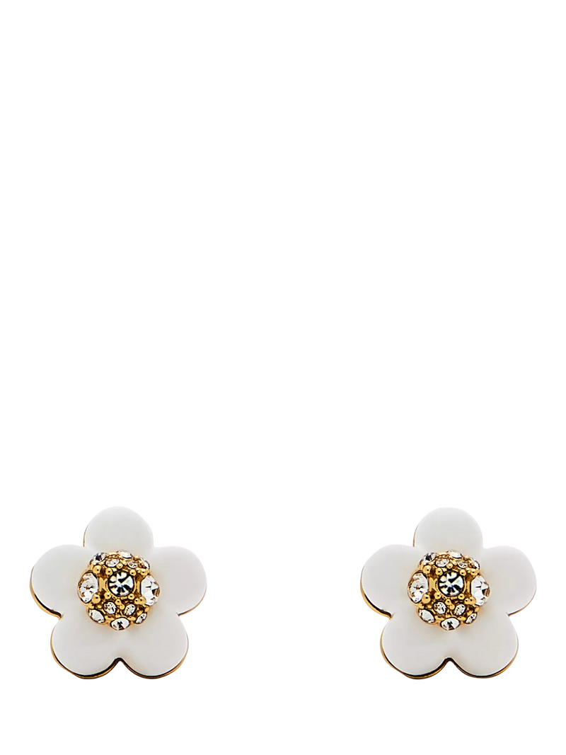 Marc Jacobs Daisy stud earrings gold white UK version