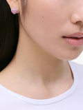 Marc Jacobs crystal heart stud earrings silver tone (British brand)
