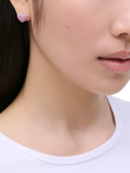 Marc Jacobs crystal heart stud earrings silver tone (British brand)